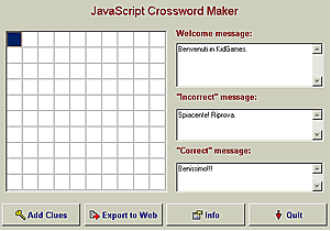 Javascript Crossword Maker