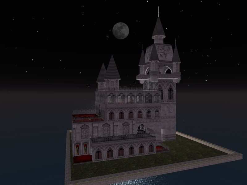 Medieval Dark Castle: night view