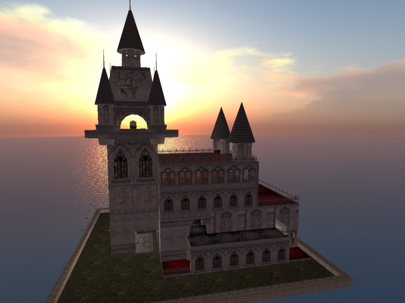 sMedieval Dark Castle: sunrise view